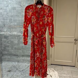 & Other Stories Red Floral Dress